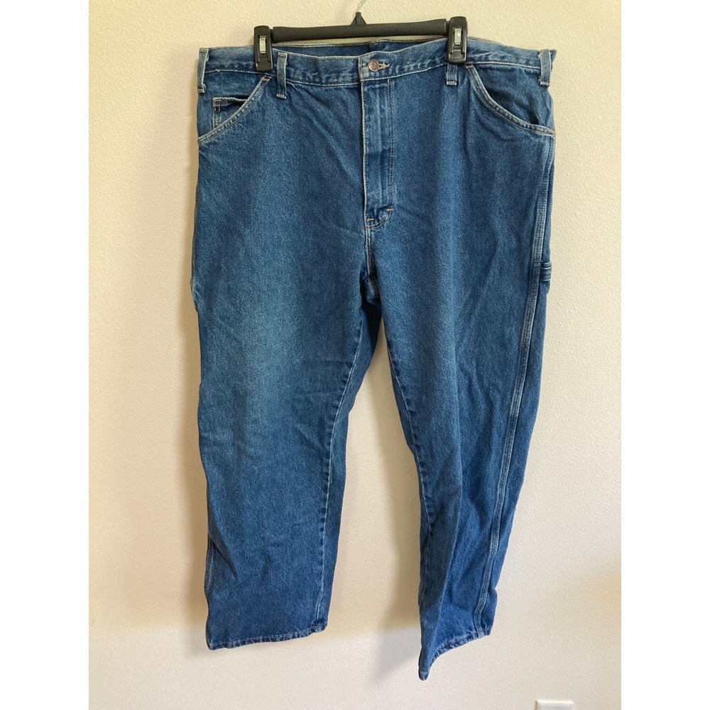 Dickies Blue Denim Jeans Size 40x30 Men Straight Pockets Carpenter Relaxed Fit